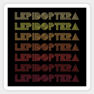 Retro Insect Butterfly Vintage Repeated word "Lepidoptera" Sticker